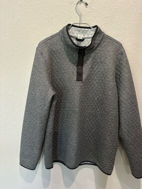 Marine Layer Quilted 1/4 Snap Button Pullover Sweatshirt Men’s Sz L EUC